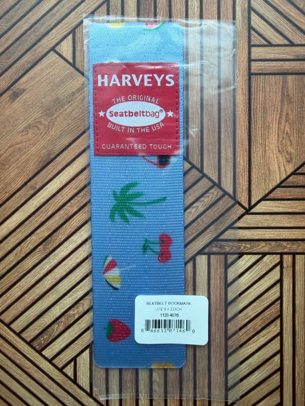 New Harveys Seatbelt Bookmark in Life's a Beach print